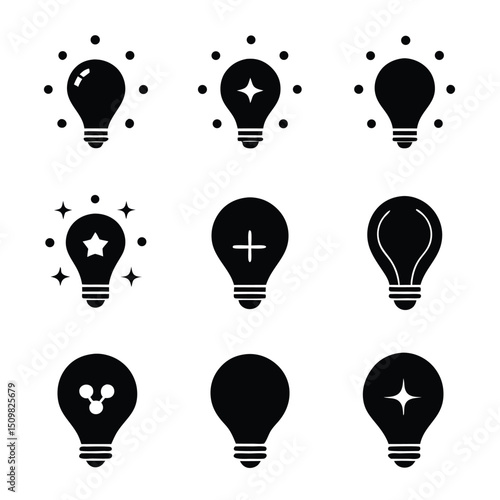light bulb icon set