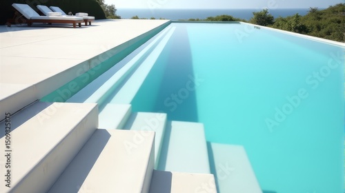 Wallpaper Mural Luxurious Infinity Pool with Crystal Clear Water Reflecting a Serene Sky a Perfect Summer Escape Torontodigital.ca