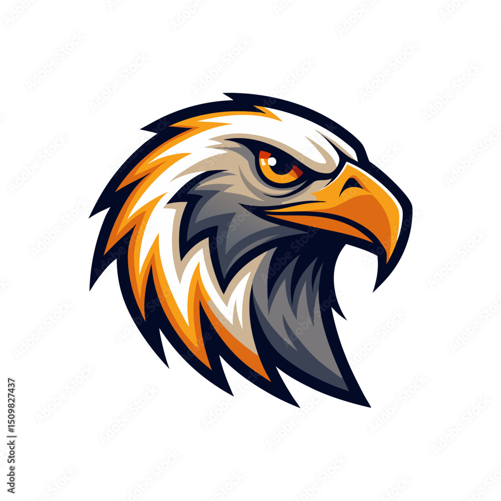 Obraz premium Fierce Eagle/Griffin Head Mascot Logo