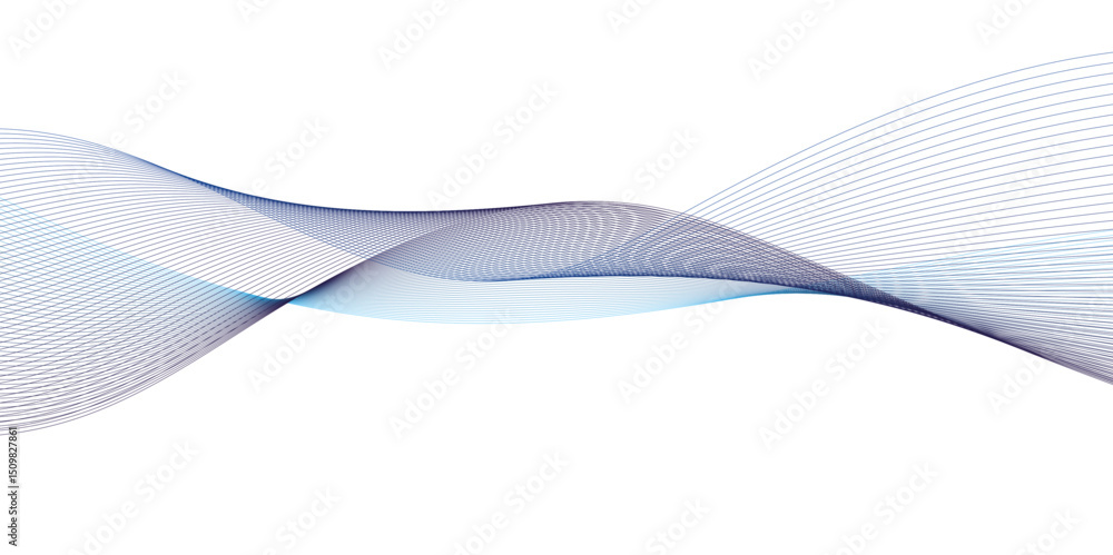Obraz premium Abstract modern colorful wavy stylized blend liens on white background. Blending gradient colors. Digital frequency track equalizer. 