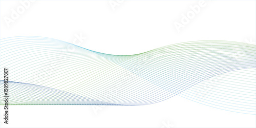 Abstract modern colorful wavy stylized blend liens and technology lines on white background. Blending gradient colors. Digital frequency track equalizer. Vector illustration.