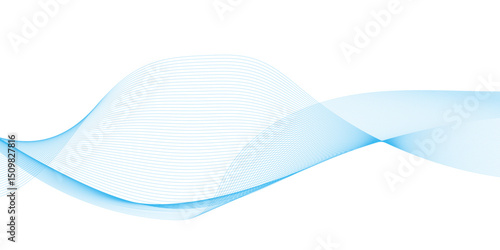 Abstract technology blue curve wavy chaotic line.