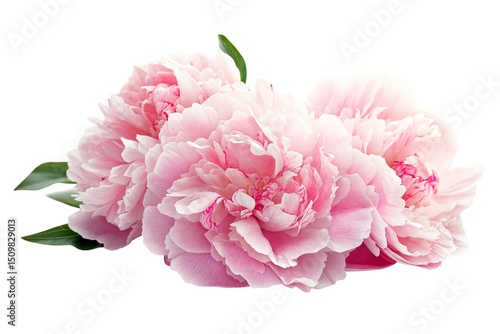 Fototapeta Naklejka Na Ścianę i Meble -  Close-up of pink peony flowers isolated on transparent background
