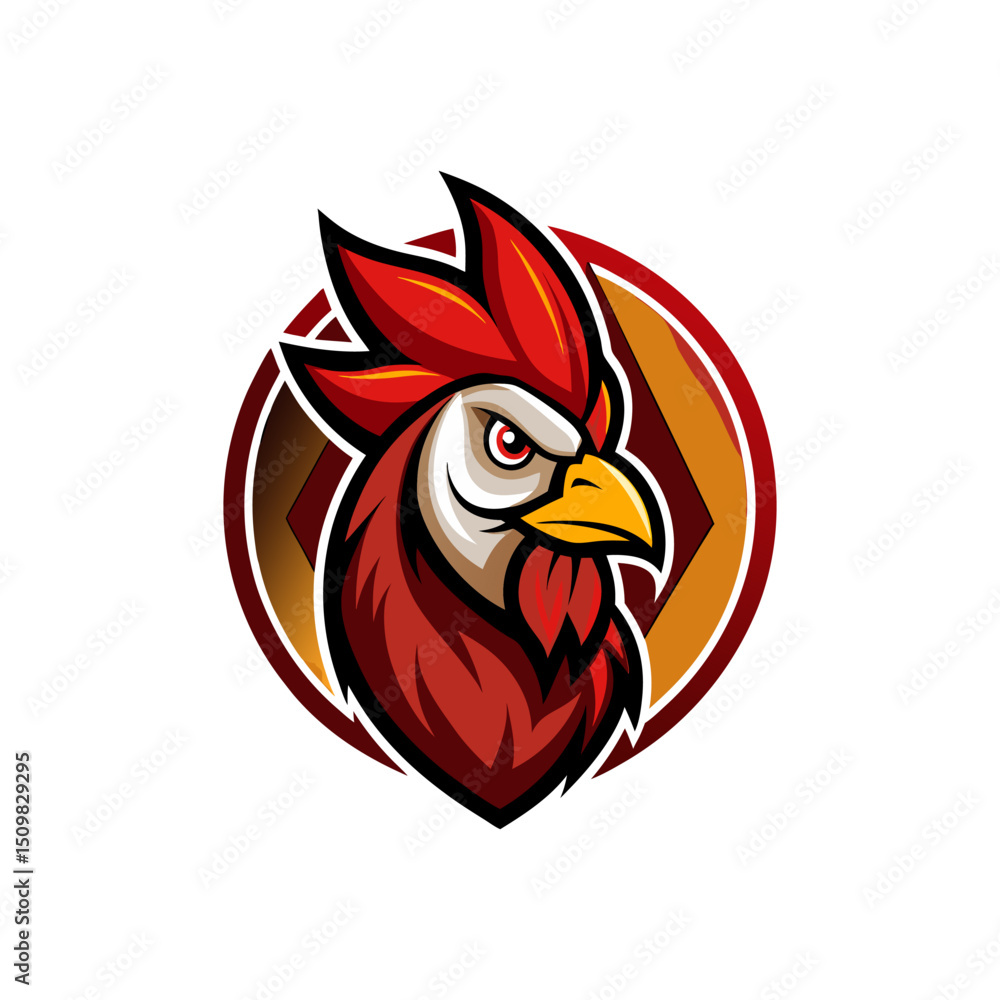 Aggressive Rooster / Chicken Head Mascot Logo Aggressive Rooster / Chicken Head Mascot Logo