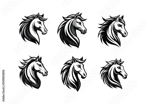 Fierce Horse Head Vector Illustration