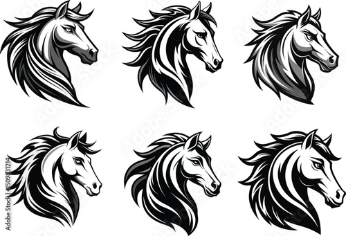 Fierce Horse Head Vector Illustration