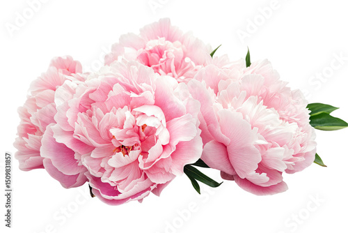 Fototapeta Naklejka Na Ścianę i Meble -  Close-up of pink peony flowers isolated on transparent background
