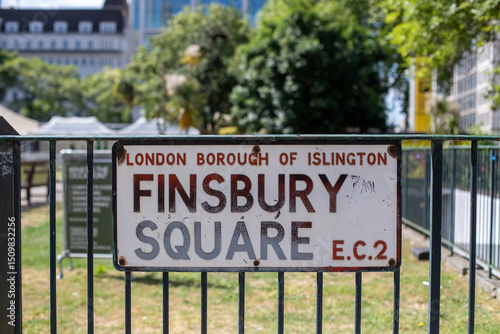 Finsbury Square Street Sign in London