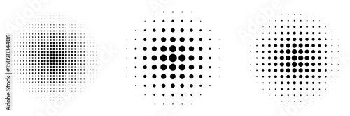 black white circular halftone dot pattern