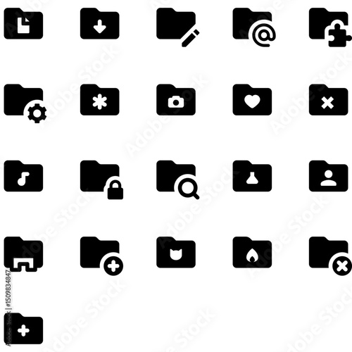 Set of Folders icons	
