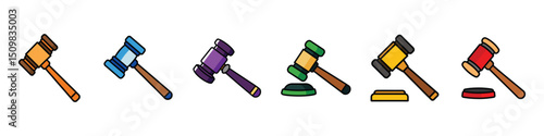 Gavel Icon Representing Legal Authority, Court Decisions, and Justice Systems in Law and Judiciary