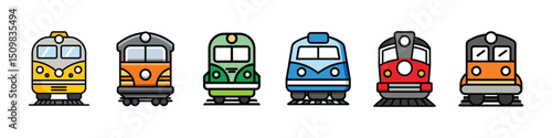 Train Icon Representing Railway Transport, Travel, and Public Transportation for Urban and Long-Distance Journeys