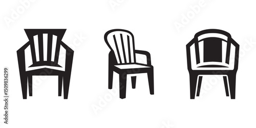 Simple chair silhouette vector icons