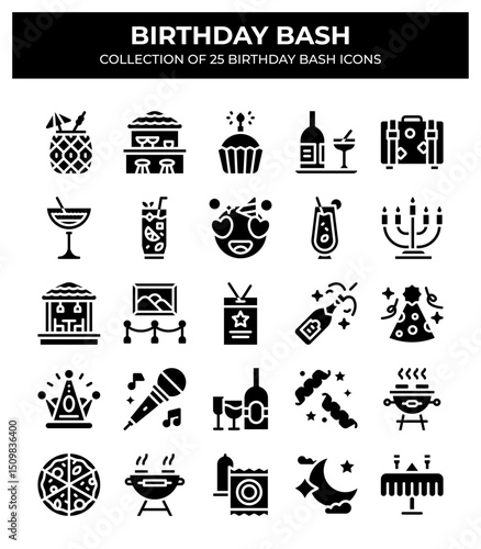 Birthday Bash. Collection of 25 Birthday Party Icons