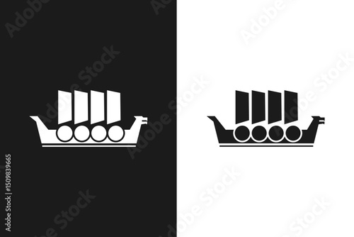 The logo is in the form of a viking warship, a viking dragon ship.