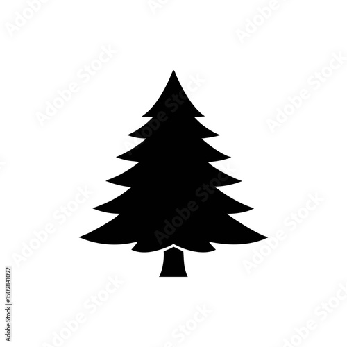 Fir silhouette, vector silhouette of a tree on a transparent background