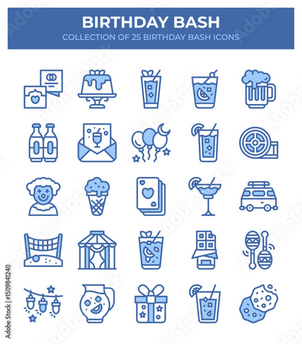 Birthday Bash. Collection of 25 Birthday Party Icons