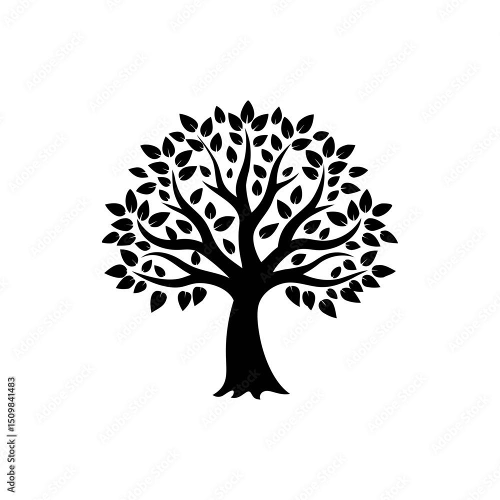 Naklejka premium Ironwood silhouette, vector silhouette of a tree on a transparent background