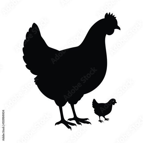 Hen vector icon Art & Illustration. hen vector, chicken vector. 