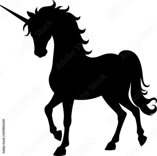 Majestic Unicorn Silhouette vector design