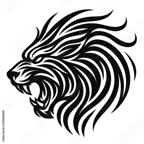 Wallpaper Mural Dynamic vector composition with bold, curved tribal strokes Torontodigital.ca