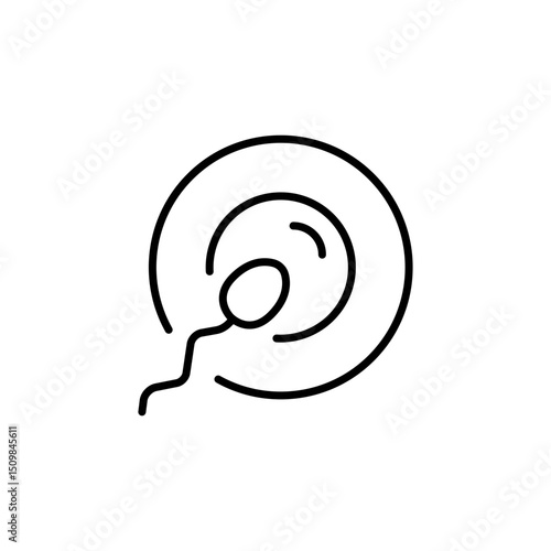 Fertilization icon in line style. For your design, logo. Vector illustration.