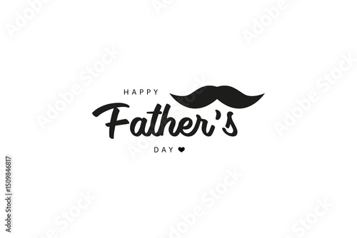 Happy Father's Day typography in vector EPS 10. Father's Day greeting, calligraphy, love, heart element, and celebration design.