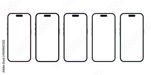 最新スマートフォン16／全5色／スマホフレーム画面透過