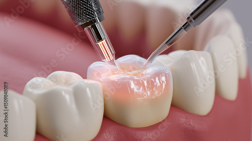 Dental Cavity Filling with Light Cure Process