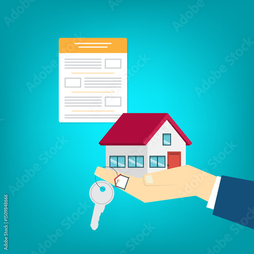 House contract . Buy or rent . Real estate document, mortgage documents.	