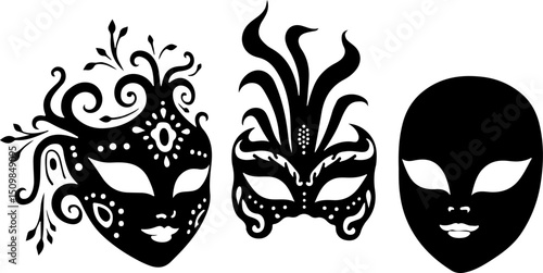 Ornate Carnival Masks vector design