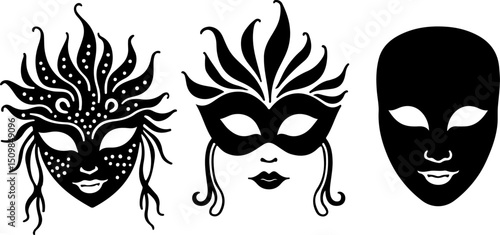 Ornate Carnival Masks vector design