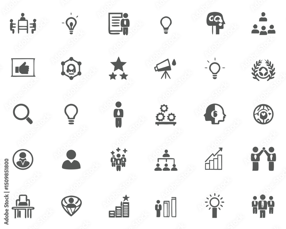 Business strategy and management icons set vector illustration for web and graphic design project Business strategy and management icons set vector illustration for web and graphic design project