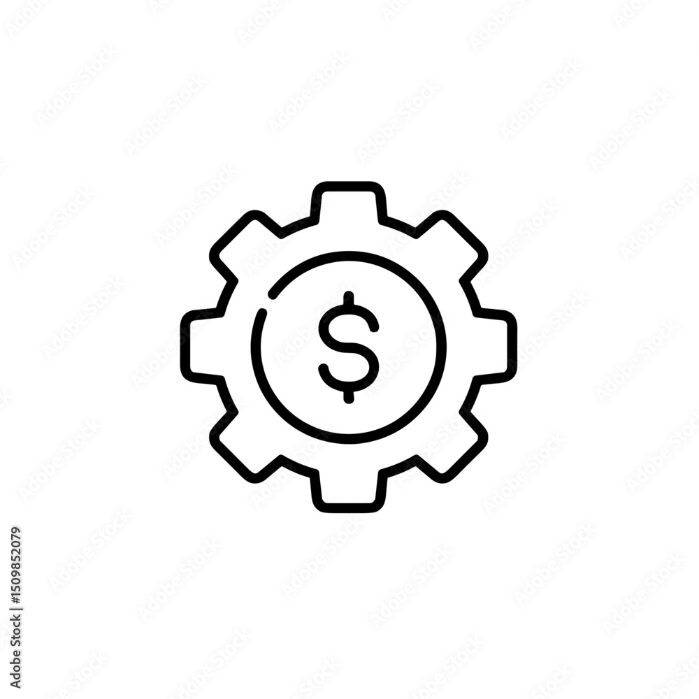 Obraz premium Gear symbol with dollar sign representing financial concepts 