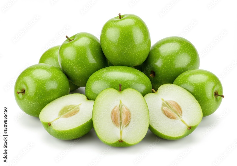 Pile of green jujubes isolated on transparent background Pile of green jujubes isolated on transparent background