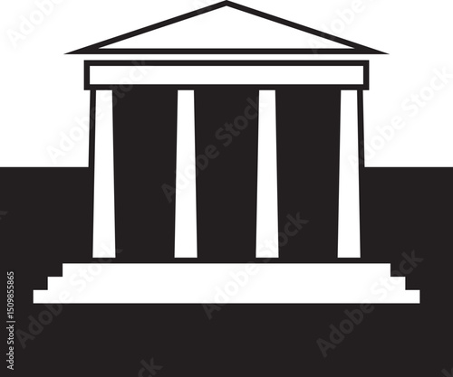 Greek temple with columns icon