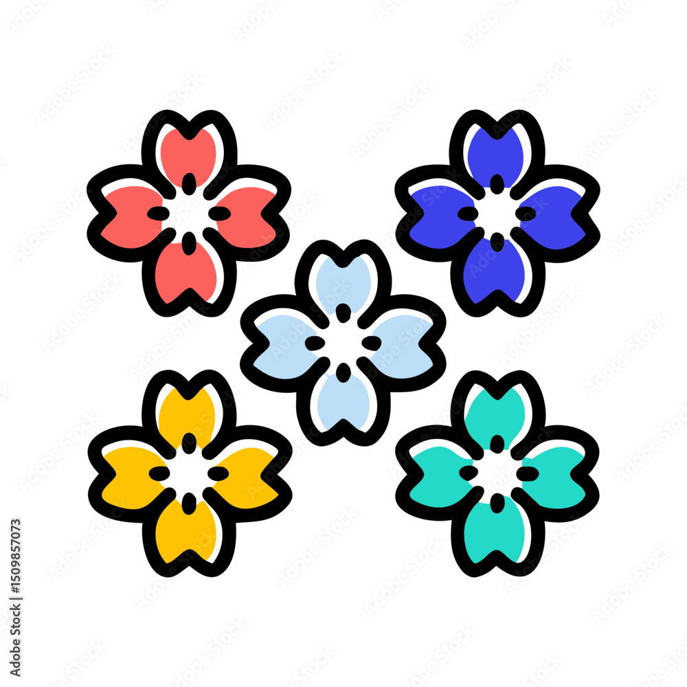 Fototapeta premium set of flowers