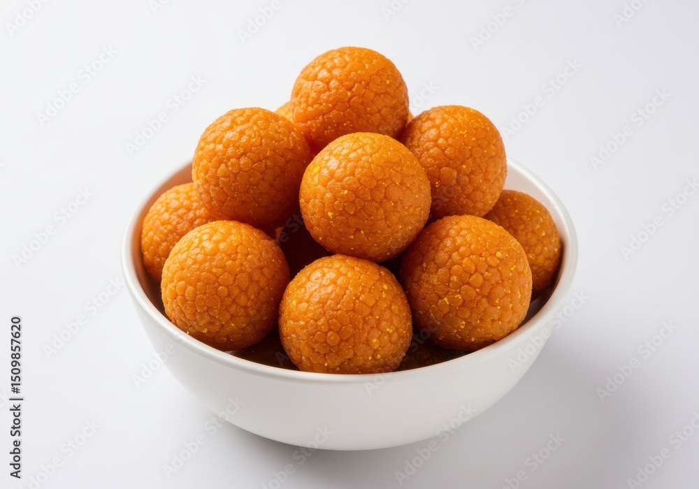 Laddu sweet balls in bowl isolated on transparent background Laddu sweet balls in bowl isolated on transparent background