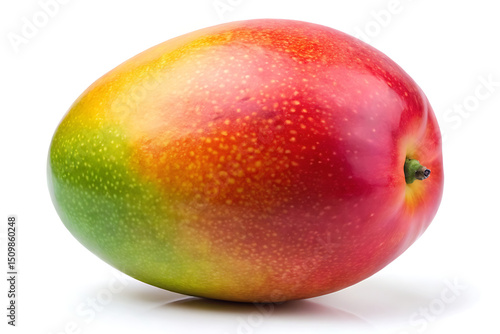 Ripe red mango fruit isolated on white background