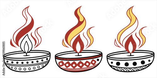 Oil light illustration, traditional india ethnic vector

