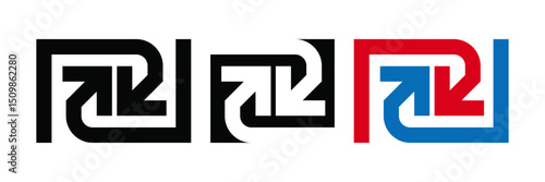 Dynamic arrow, versatile abstract icon for brand identity, turning arrows, concept illustration of direction and flow.