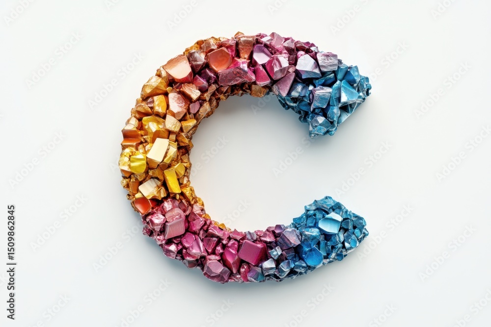 The image is a colorful and abstract representation of the letter C The image is a colorful and abstract representation of the letter C