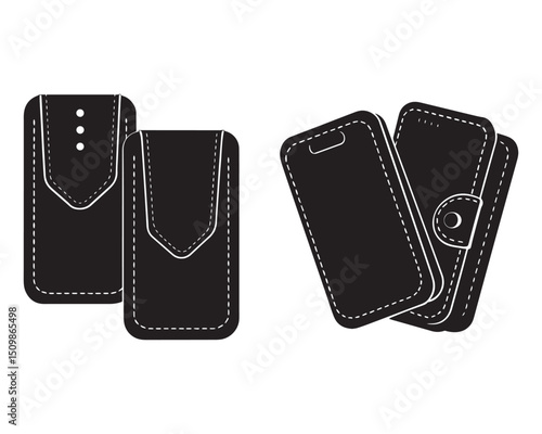 smartphone silicone cases set. accessories for mobile phone isolated on white background. stock vector illustration