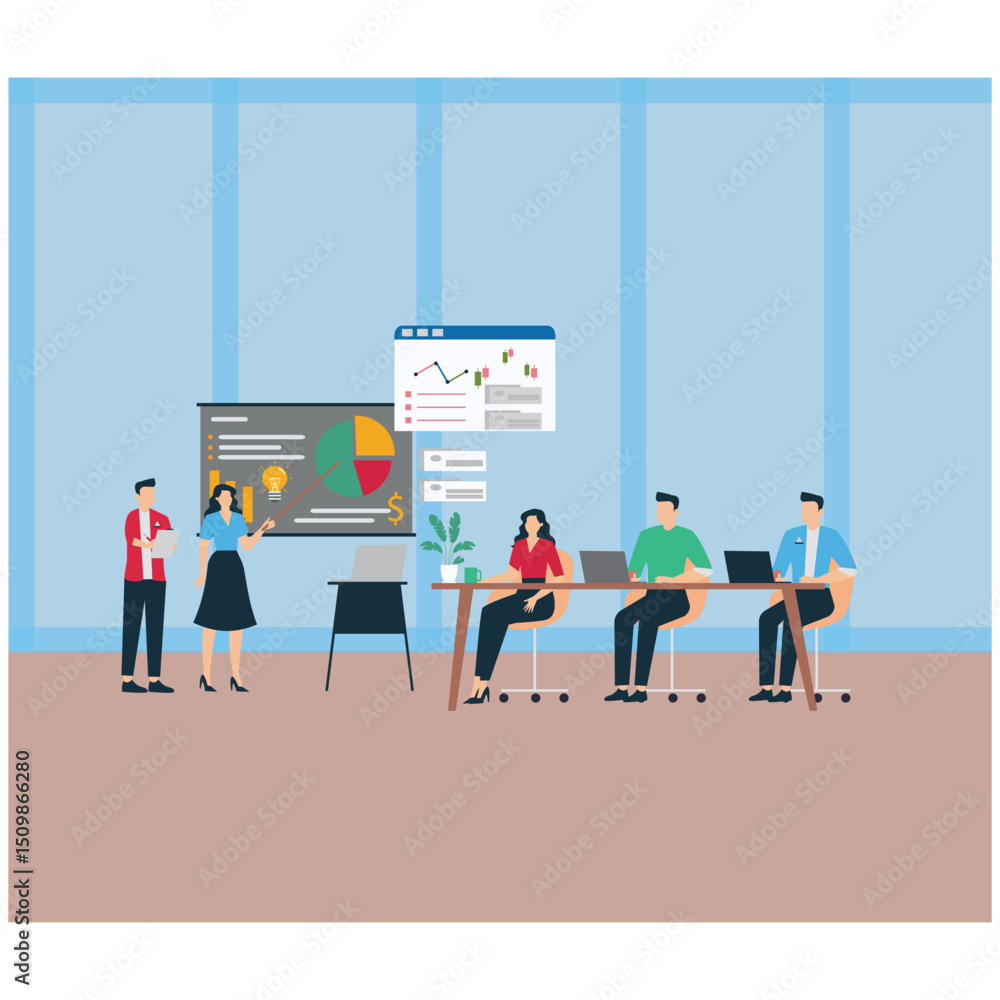 Obraz premium Friendly Interaction with Office Colleagues