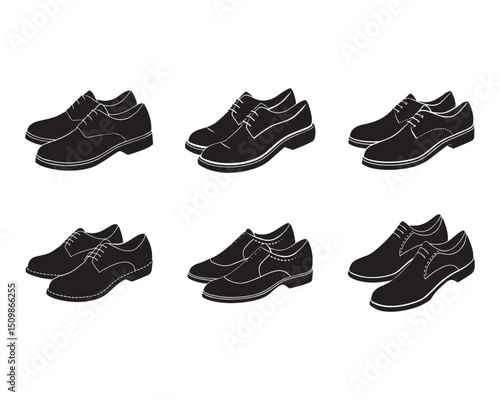oxford shoes icon silhouette vector illustration