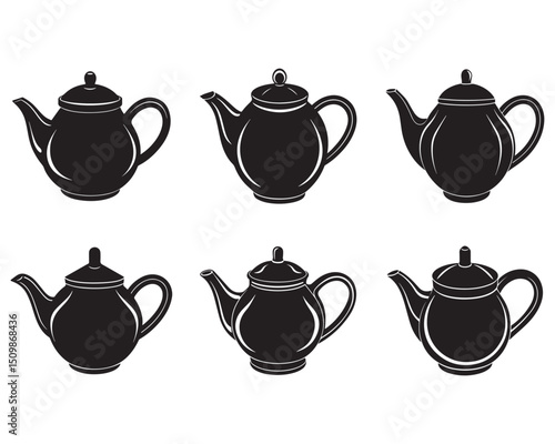 Tableau sur toile Vintage Floral Teapot Silhouette Collection.