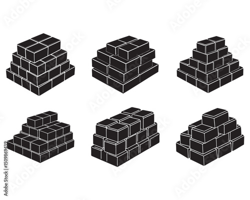 Clamp kiln with clay-bricks being fired, gases emitted cause air pollution