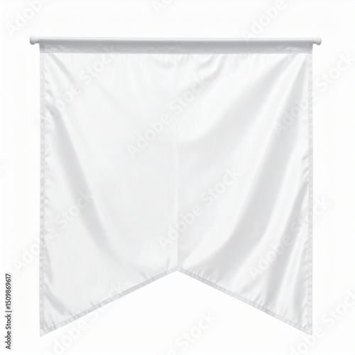Clean white flag, ready for your design. Elegant, simple and modern. Perfect for branding or creative projects, it features a unique, triangular bottom edge.