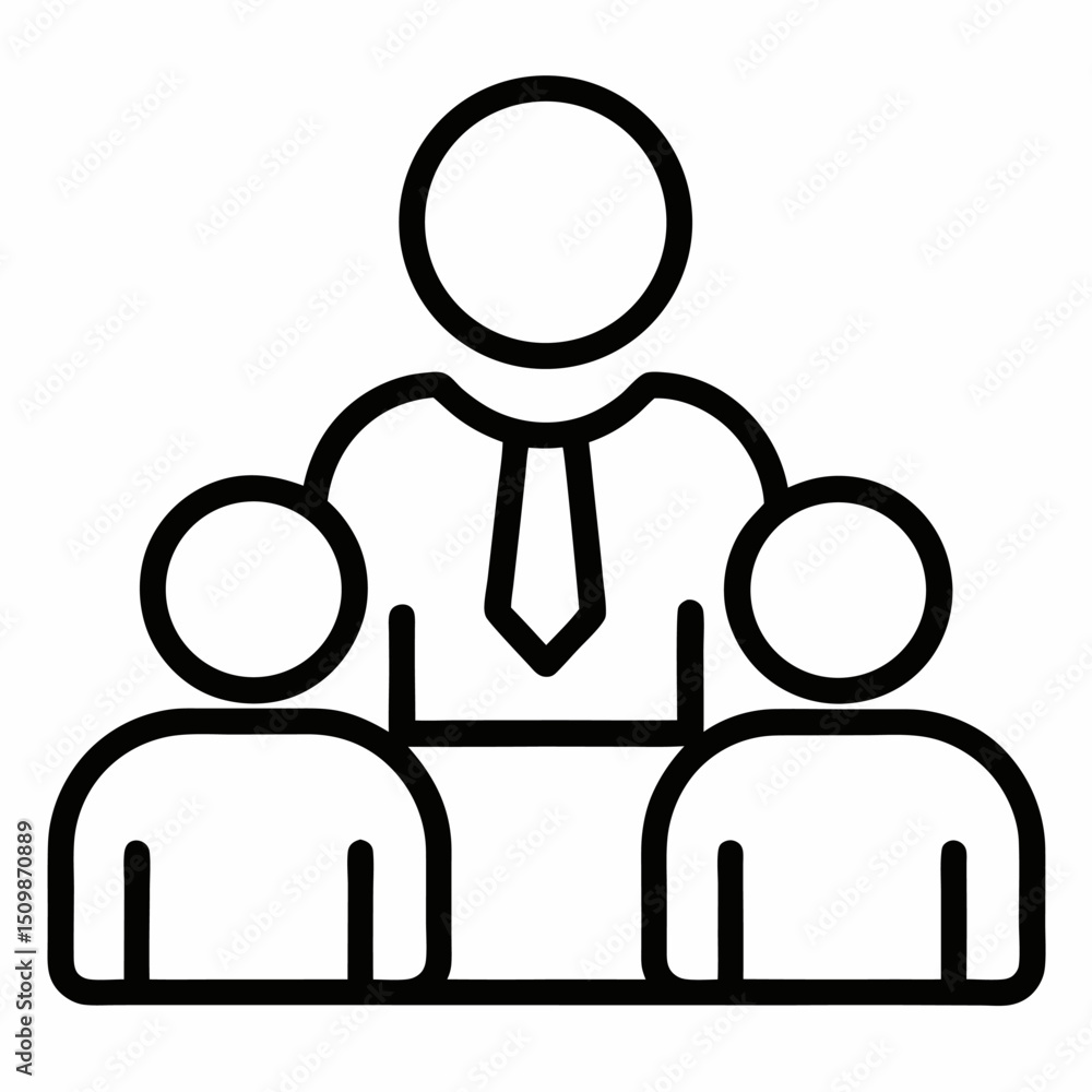 Client meeting outline icon on white background Client meeting outline icon on white background