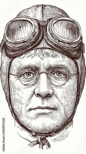 Vintage portrait drawing of a man